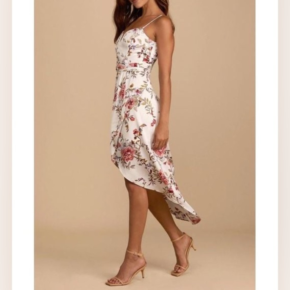 NWT Lulus My Favorite Day Floral Print Tulip Skirt Midi Dress Size XS